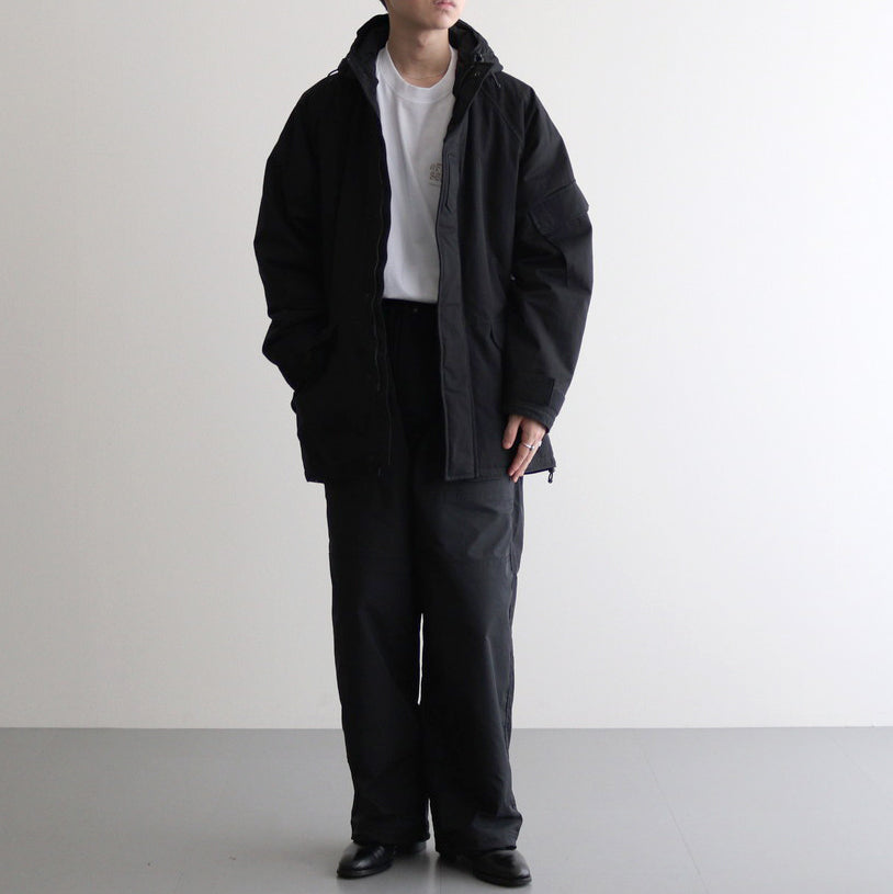 綿ナイロンウェザー×エステルタッサー ジャケット #BLACK [HN-J025-051]