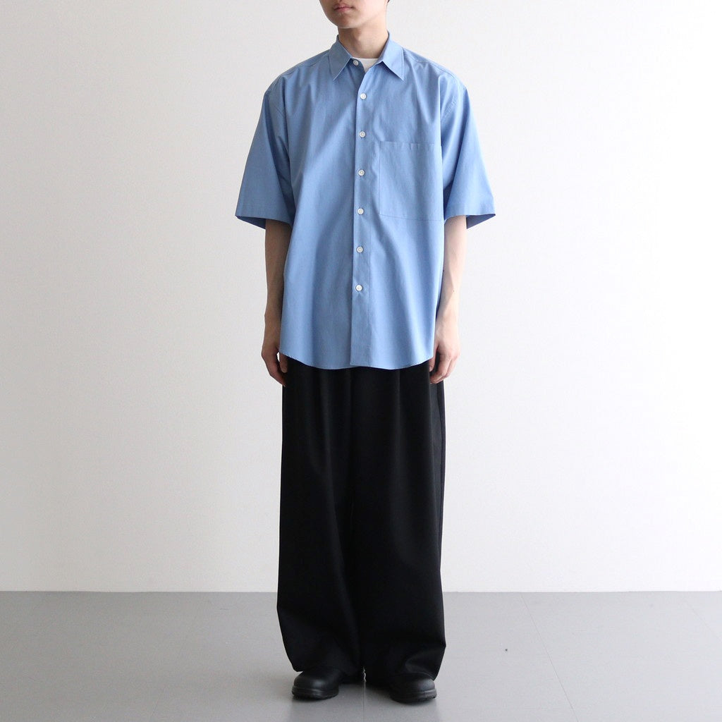 WASHED FINX TWILL BIG HALF SLEEVED SHIRT #BLUE [A25SS03TN