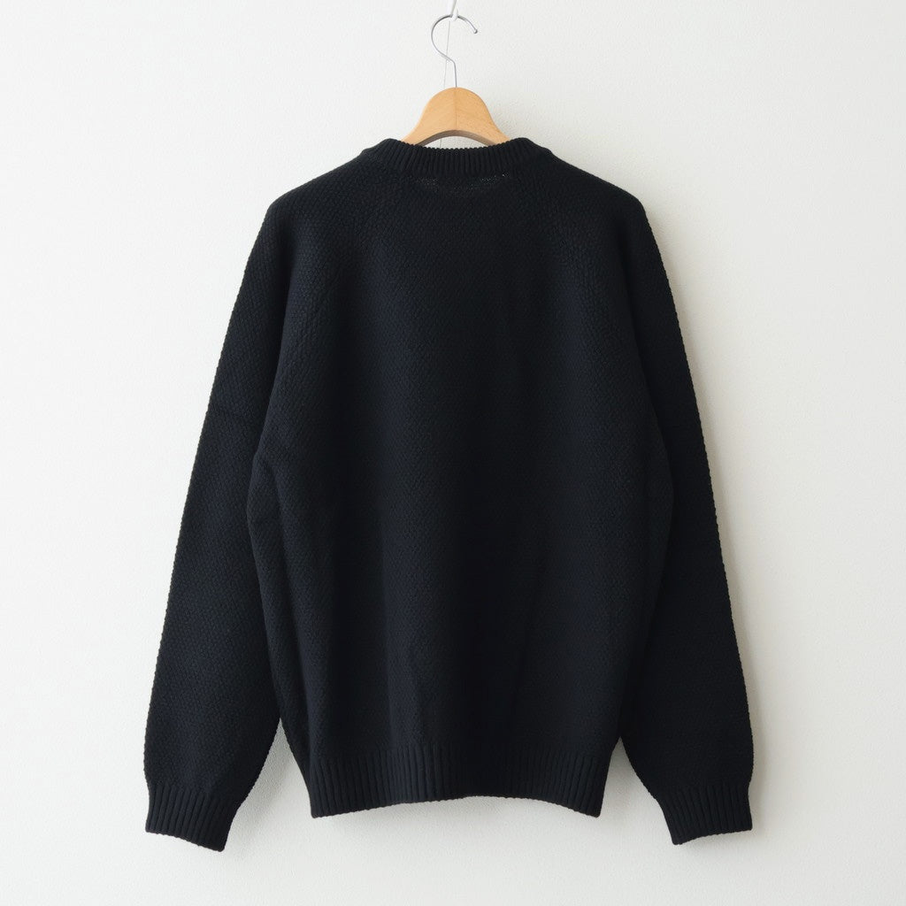 LAMBS WOOL CREWNECK SWEATER #BLACK(005) [KRAGGW0402]