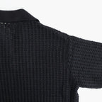 MESH KNIT SKIPPER POLO SHIRT #BLACK [YK26SS01298S]
