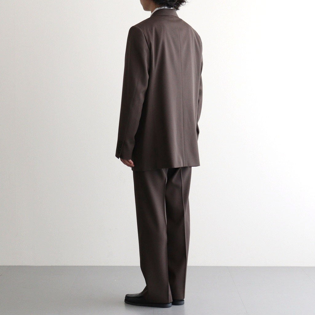 LIGHT WOOL MAX GABARDINE TWO-TUCK SLACKS #DARK BROWN [A26AP03MG]