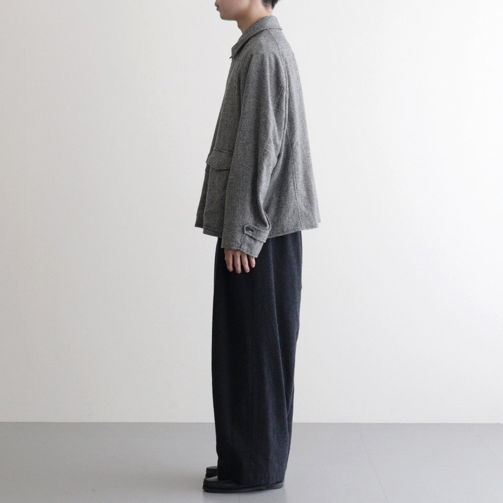 FDRSJK - ウール・千鳥 フロントジップジャケット #09 White × Black [SN_FR1403JK]