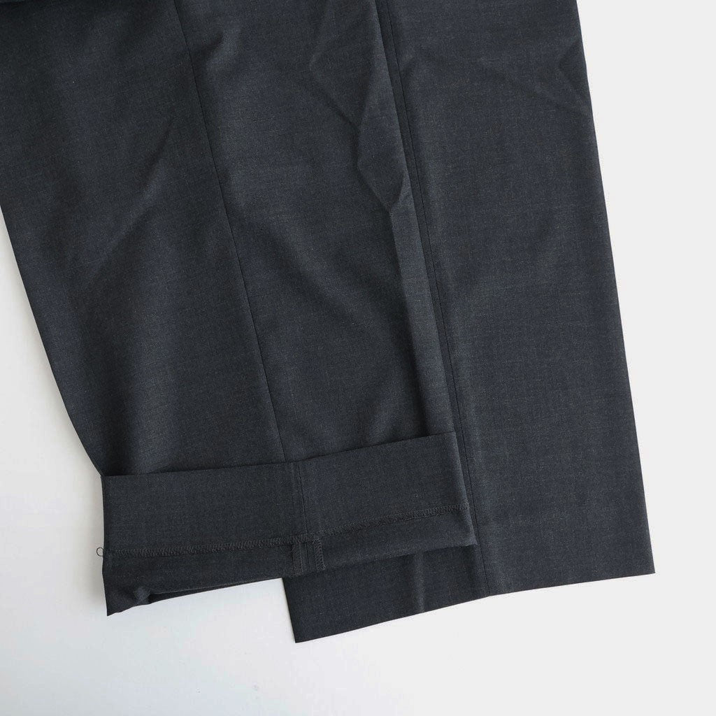 ULTRA FINE TROPICAL WOOL TWO-TUCK SLACKS #TOP CHARCOAL [A26SP02MT]
