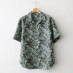 PRINTED AIRY SILK HALF-SLEEVED SHIRT #DARK BROWN [A26SS01AP]