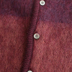 SQUARE PANNEL MOHAIR CARDIGAN #BURGUNDY [YK23FW0590S]