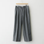 BLUEFACED WOOL TWO-TUCK SLACKS #GRAY STRIPE [A25AP05BS]
