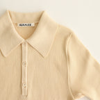 COTTON HIGH GAUGE RIB KNIT POLO #YELLOW [A00P01HR]