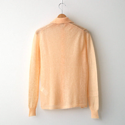 KID MOHAIR SHEER KNIT SHIRT CARDIGAN #LIGHT ORANGE [A24AC02FG]