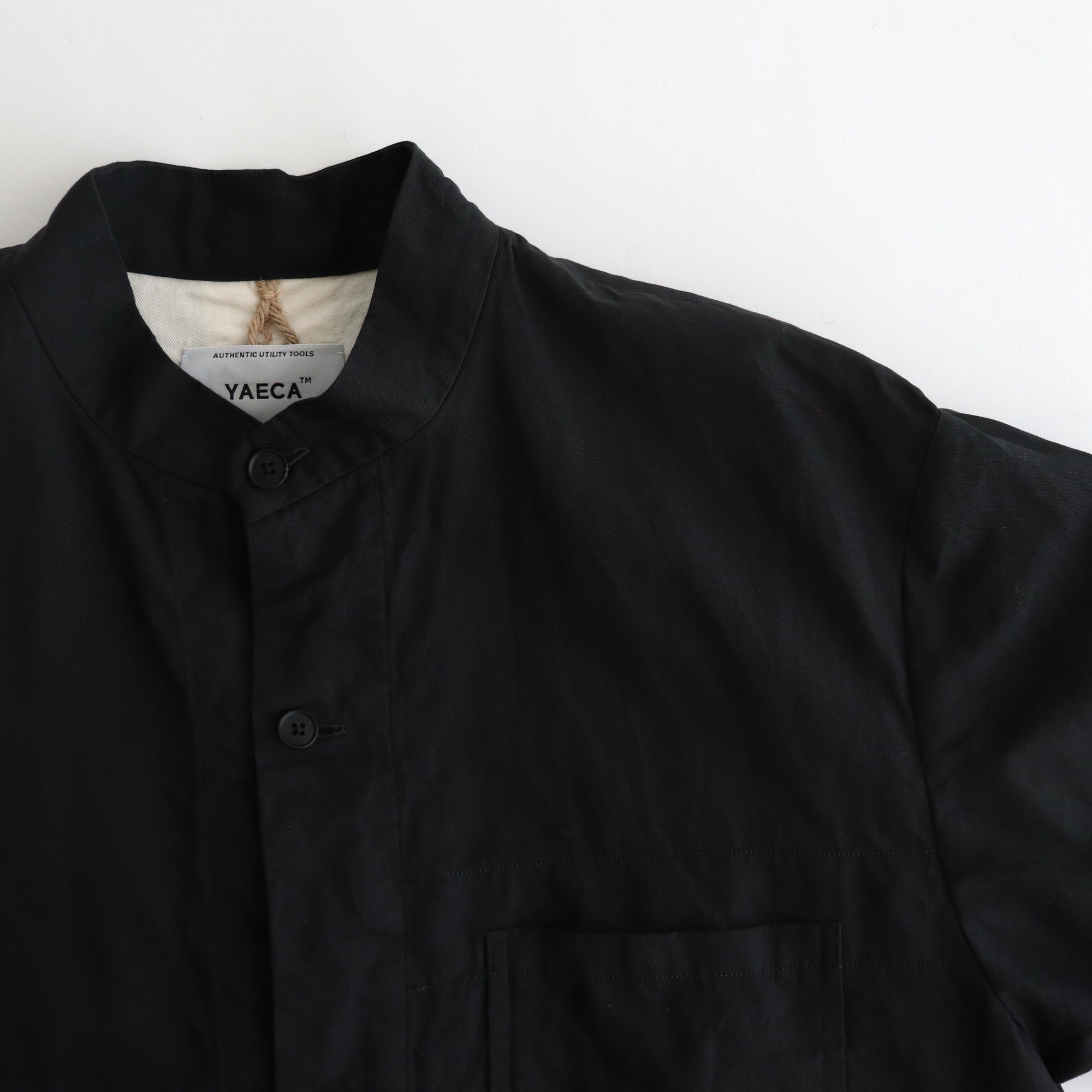 STAND COLLAR SHIRT JACKET #kusaki black [45302]