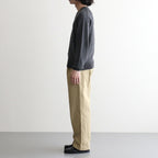 GARMENT-DYED FINX CHINO ONE-TUCK WIDE PANTS #LIGHT BEIGE [A26AP01CP]