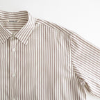 COTTON SILK STRIPE SHIRT #RED BROWN STRIPE [A26AS03CS]