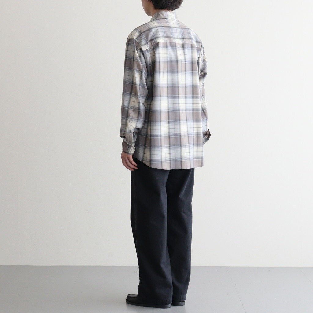 SUPER LIGHT WOOL CHECK SHIRT #BLUE GRAY CHECK [A26SS01LC]
