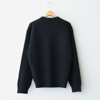 SUPER FINE WOOL RIB KNIT V-NECK P/O #TOP BLACK [A26AV03RK]