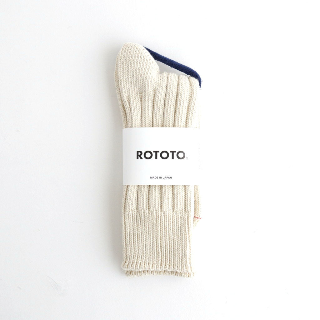 ORGANIC COTTON WIDE RIB SOCKS #ECRU [R1664-SS26]