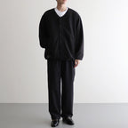 SYNTHETIC FLEECE CARDIGAN #BLACK [FSC243-30093]