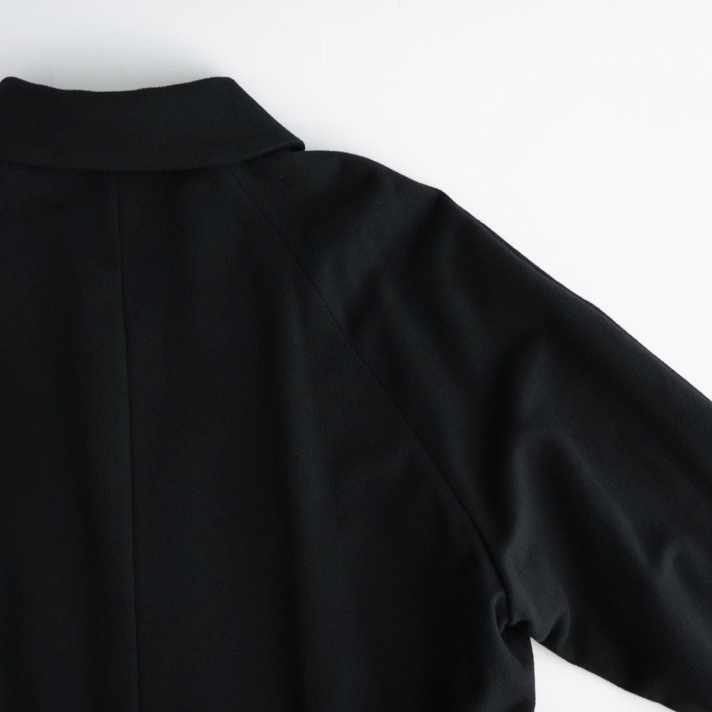 WOOL CASHMERE RAGLAN SLEEVE BALMACAAN COAT #BLACK [ST.1535]
