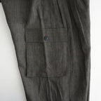 SUMI LINEN WIDE EASY CARGO PANTS #CHARCOAL GRAY [N0050]