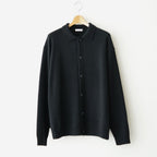 WOOL MINI BOUCLE POLO CARDIGAN #BLACK [KRAGLW0303]