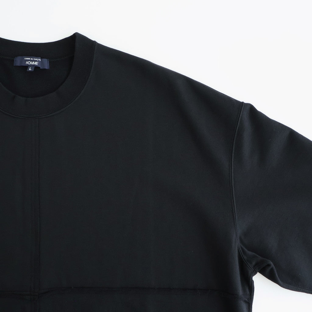 綿ミニ裏毛 製品洗カットソー #BLACK [HP-T013-051]