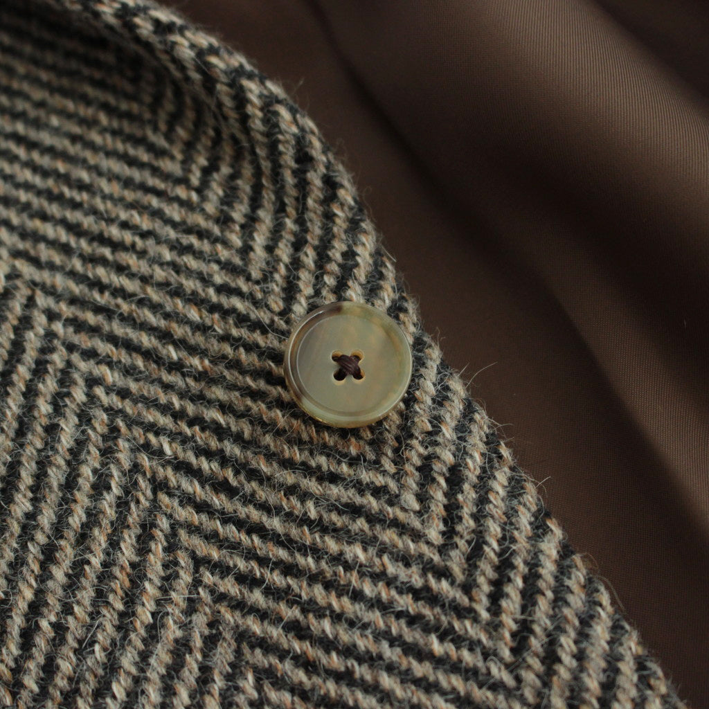 LAMA SHETLAND WOOL TWEED OVER JACKET #KHAKI TWEED [A24AJ02LS]