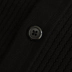 Stripe Mesh Knit Shirt #Black [2501-008]