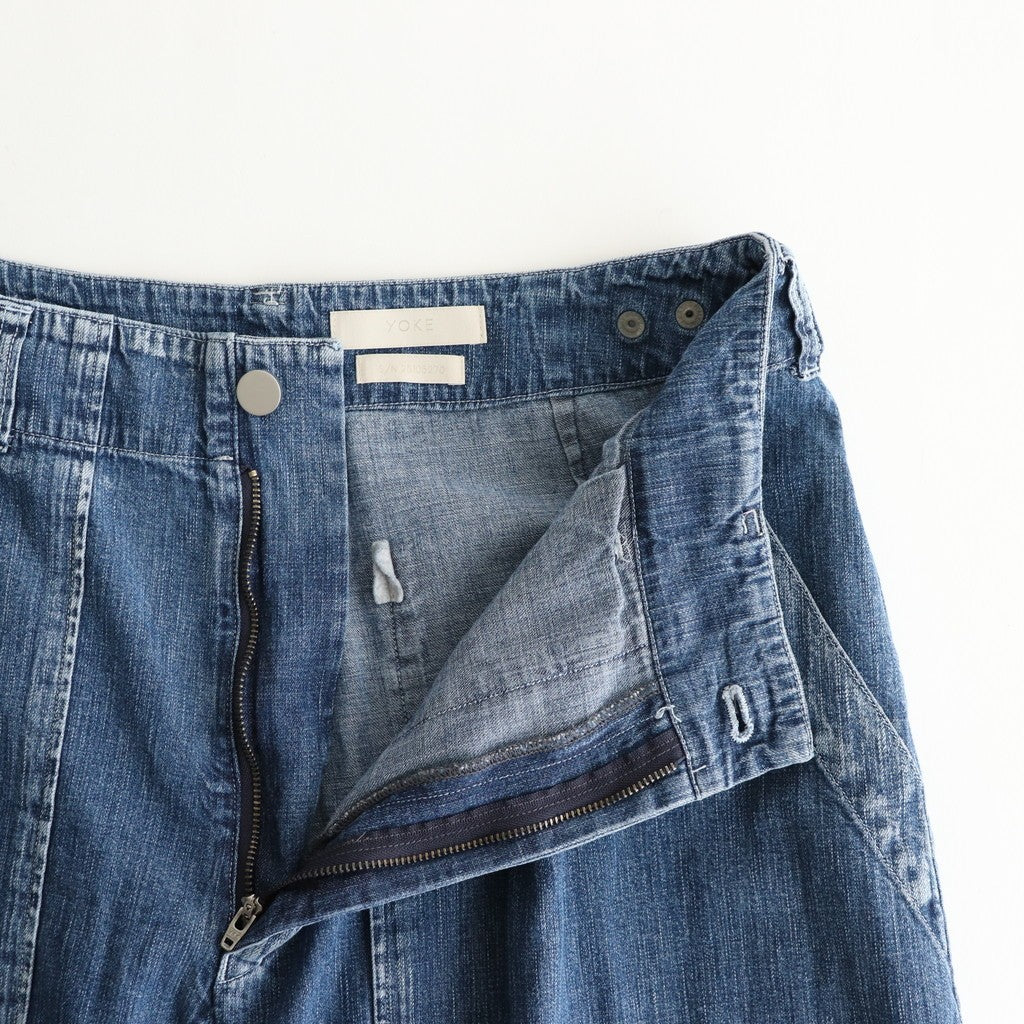 LIGHT-WEIGHT DENIM 1TUCK WIDE BAKER PANTS #INDIGO [YK25SS0931P]
