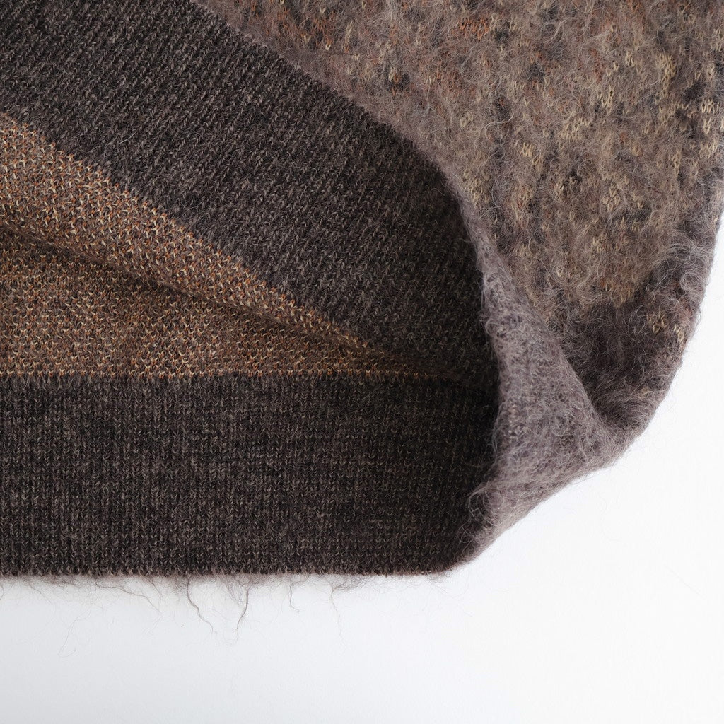 Abstract Jaquard Mohair Sweater #BROWN [YK26SS01234S]