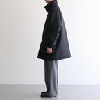 WOOL FULLING FLANNEL PADDED OVER BLOUSON #TOP CHARCOAL [A25AB02CF]