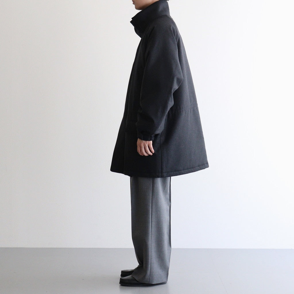 WOOL FULLING FLANNEL PADDED OVER BLOUSON #TOP CHARCOAL [A25AB02CF]