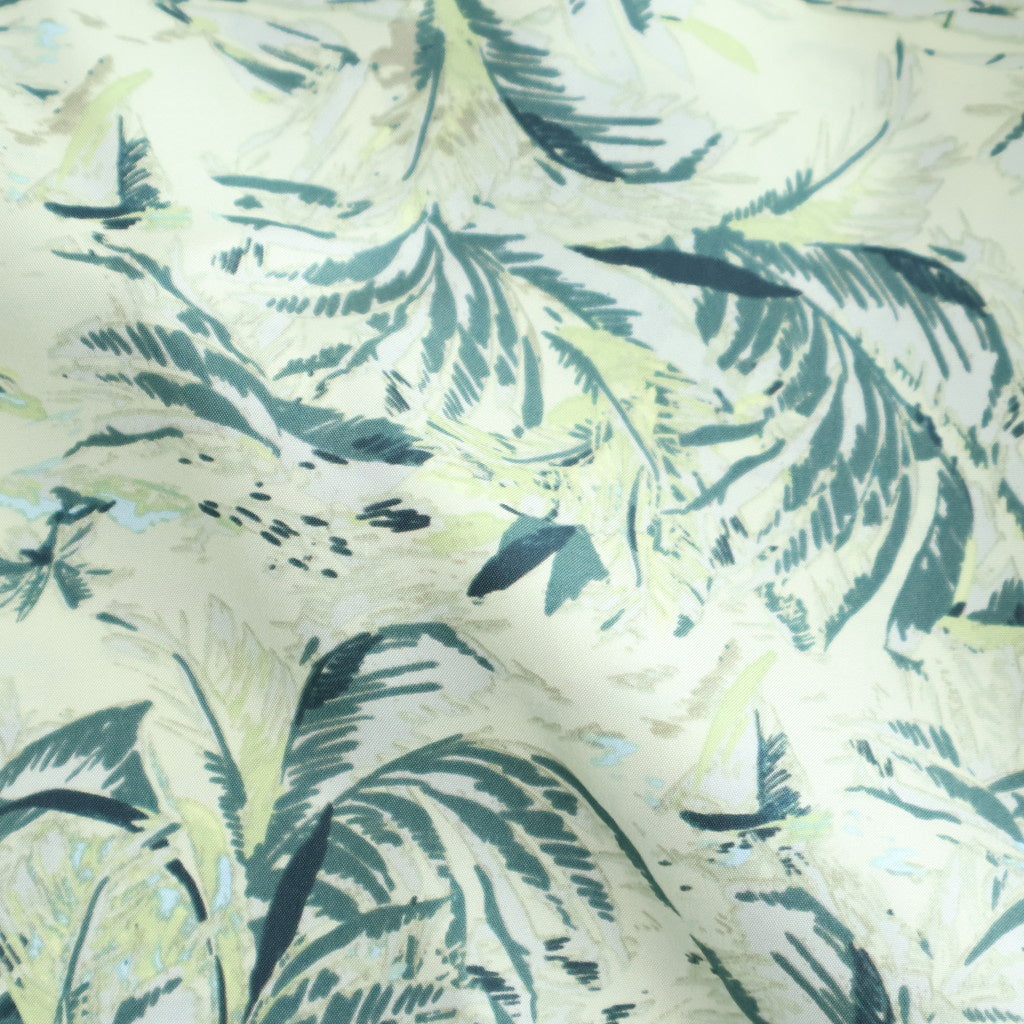 PRINTED AIRY SILK HALF-SLEEVED SHIRT #PALE GREEN [A26SS01AP