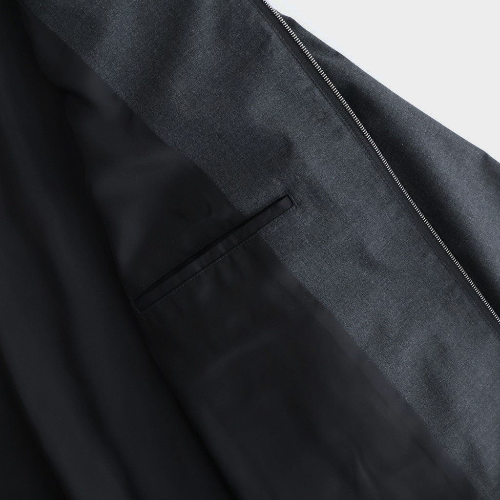 ULTRA FINE TROPICAL WOOL ZIP BLOUSON #TOP CHARCOAL [A26SB01MT]