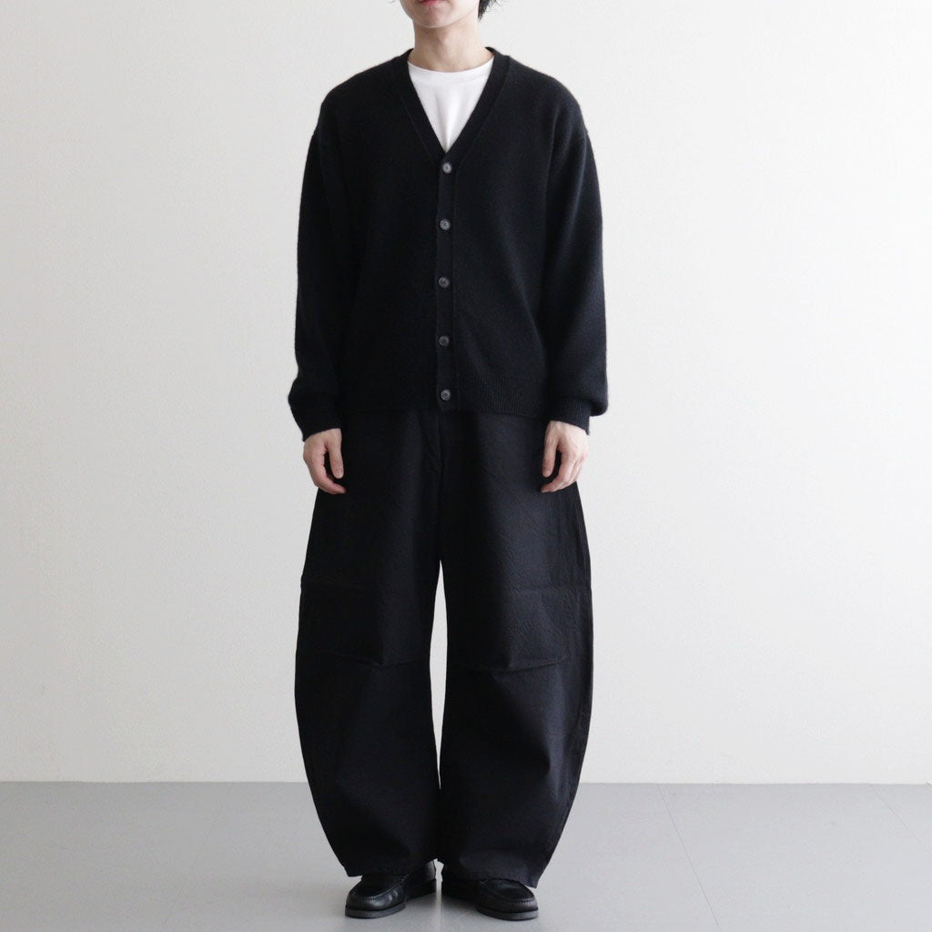 綿デニム 製品洗い ワイドパンツ #BLACK [HQ-P015-051] - ciacura 三重