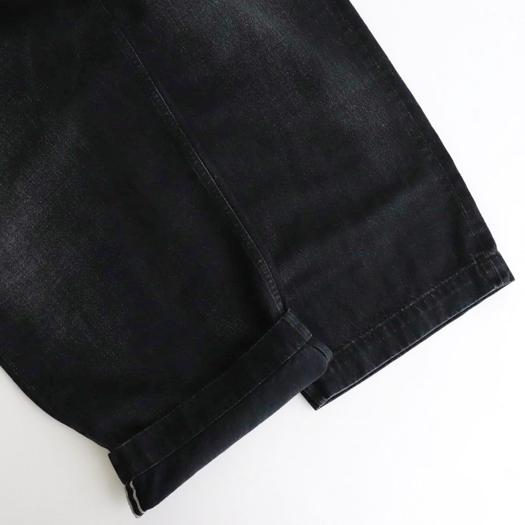 Selvage Denim Belted Pants #BLACK_DARK FADE [GU253-40064DB]