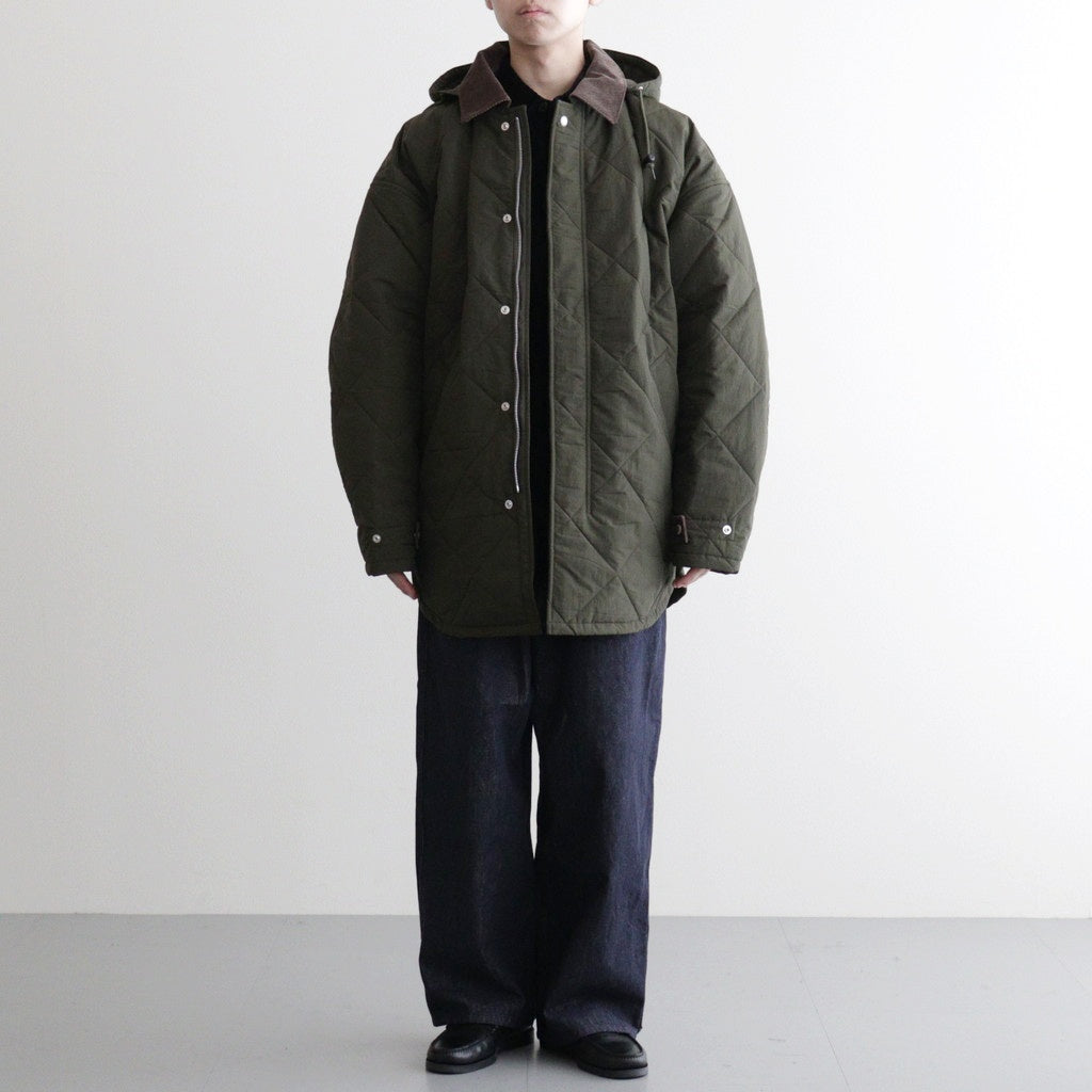 ナイロンタッサーキルトコート #KHAKI [HP-J026-051]