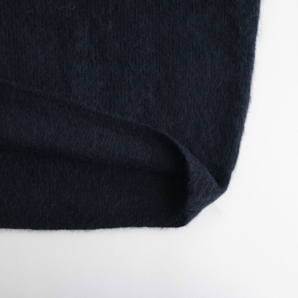 BABY SURI ALPACA SHEER KNIT SKIPPER POLO #NAVY [A26AP04AK]
