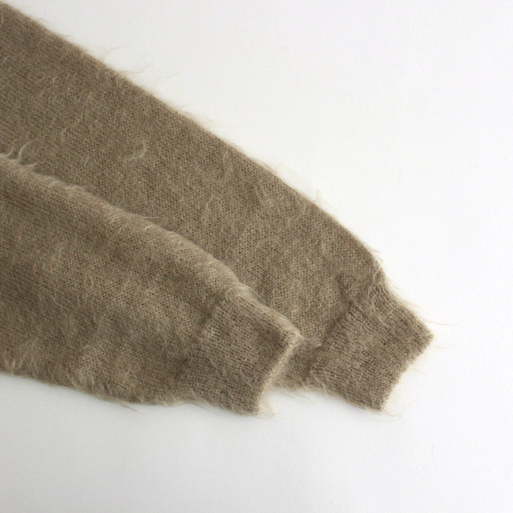 BRUSHED SUPER KID MOHAIR KNIT CARDIGAN #GRAY BEIGE [A24AC01KM]