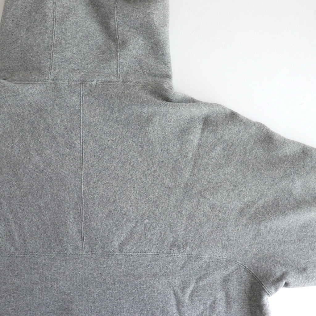 Brushed cotton fleece half zip hoodie #GRAY [HN-T024-051]