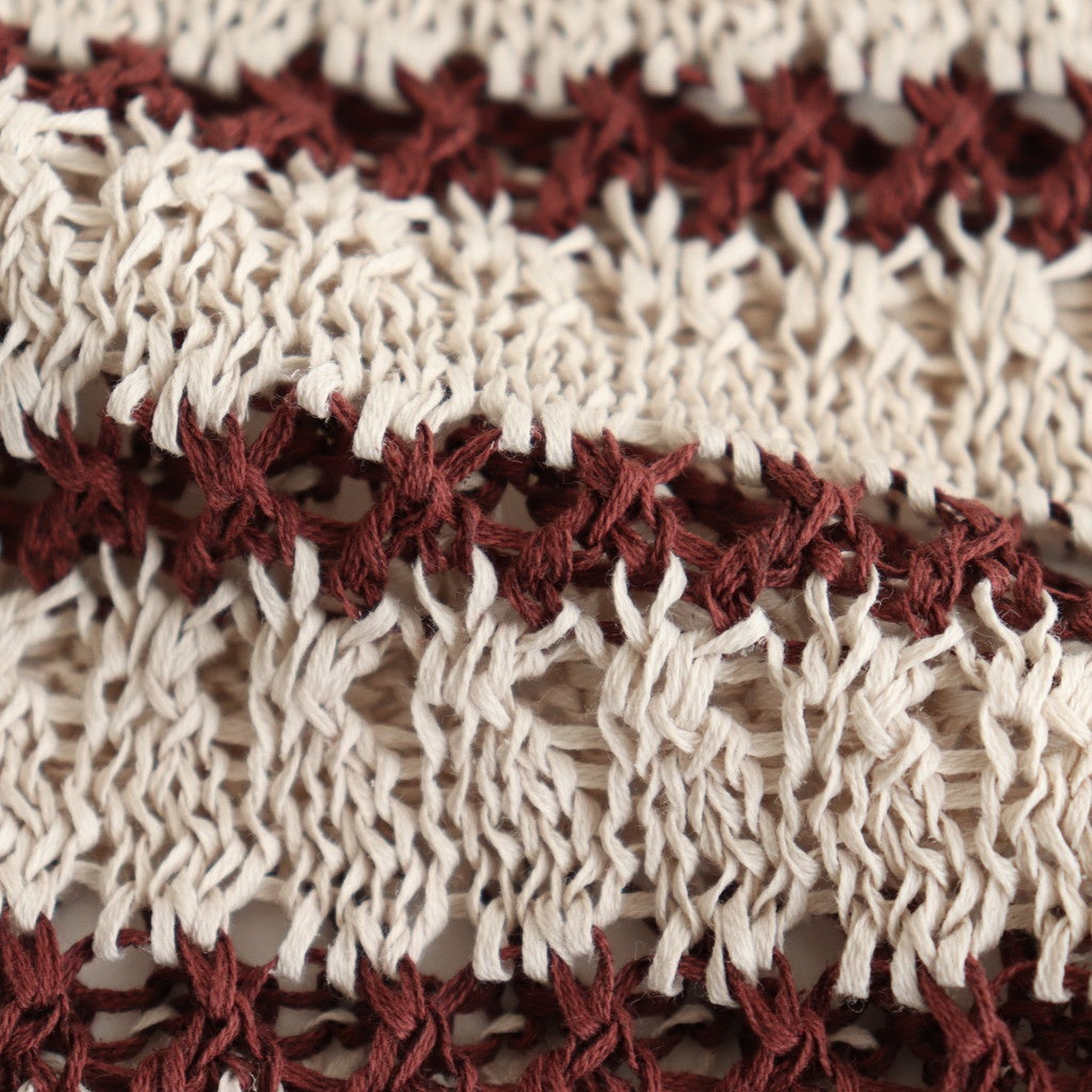 BORDER MESH KNIT SKIPPER POLO SHIRT #IVORY [YK25SS001010S]