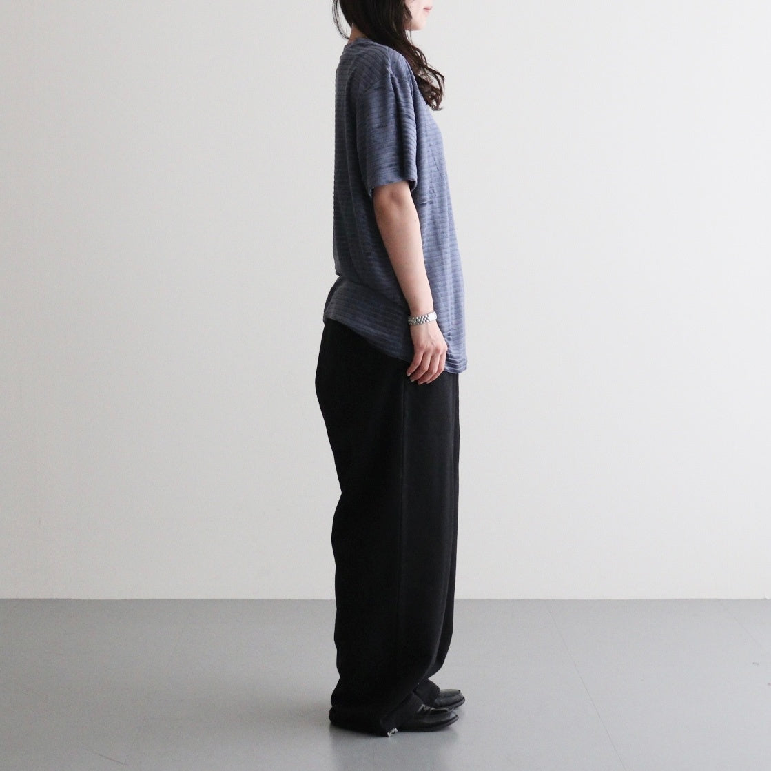 Velour Border T-Shirt #BLUE [I26SS-CUT14]
