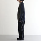 BATONER ウール梳毛片畔 ブリーチ加工 セーター #NAVY [HR-N001-051]