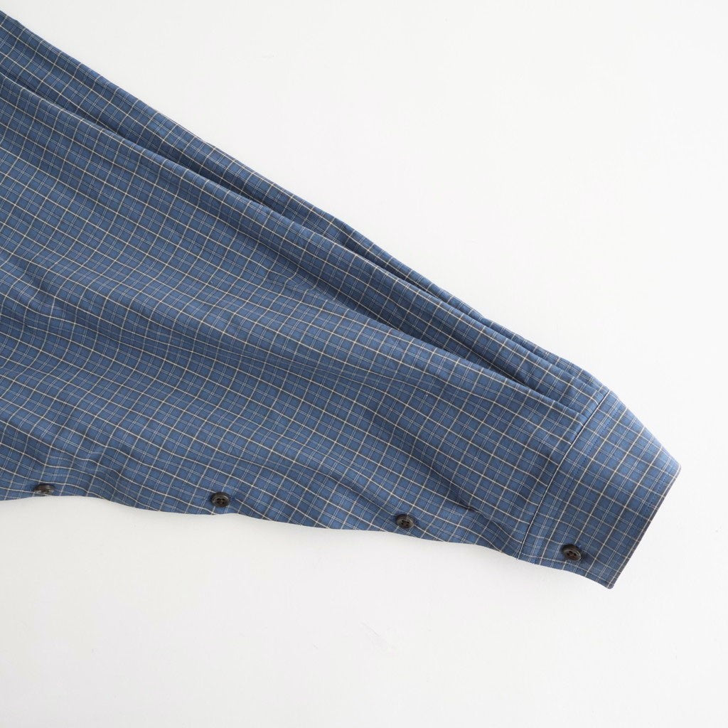 Cotton Check Cape Shirt #BLUE [I26SS-SH101A]