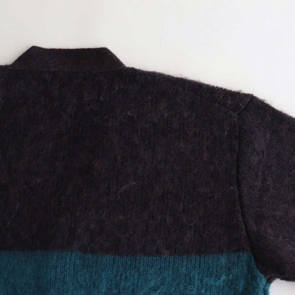 MOHAIR BORDER CARDIGAN #PURPLE [YK23FW0571S]
