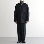 WOOL MAX CANVAS BLOUSON #BLACK [A26SB02WC]