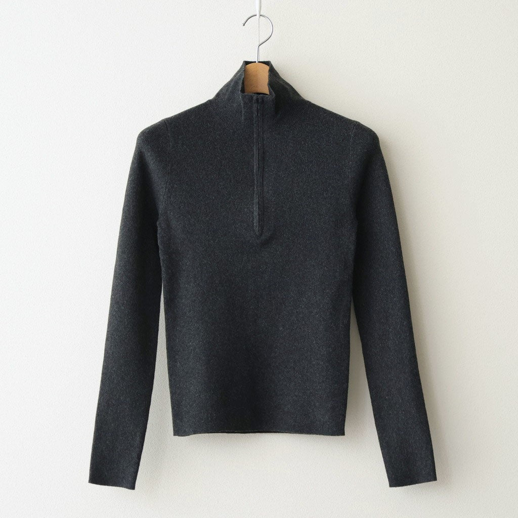 Halfzip Rib Knit #D/GRY [12610506]