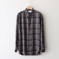 OMBRE PLAID SHIRTS LOOSE FIT #DARK PURPLE [2541000504]