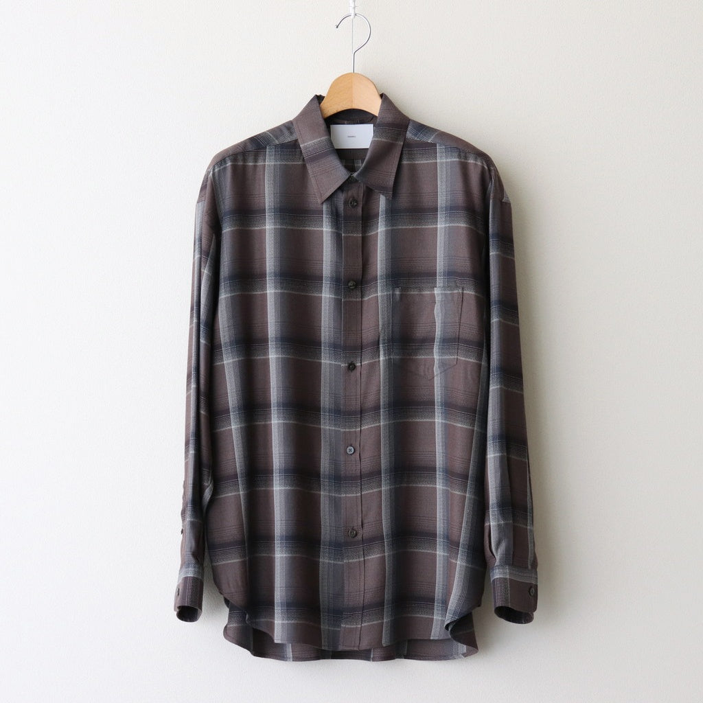 OMBRE PLAID SHIRTS LOOSE FIT #DARK PURPLE [2541000504]