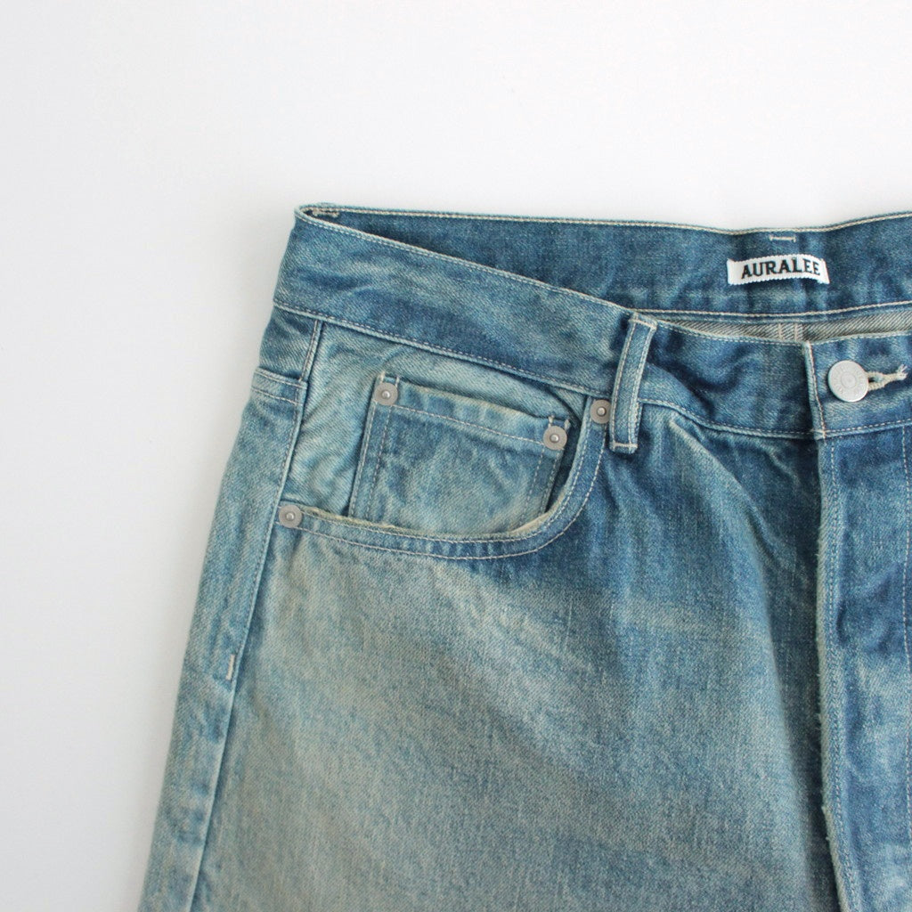 SELVEDGE FADED HEAVY DENIM WIDE PANTS #FADED INDIGO [A24AP02DH]