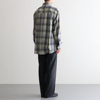 SUPER LIGHT WOOL CHECK SHIRT #BLUE GREEN CHECK [A25AS01LC]