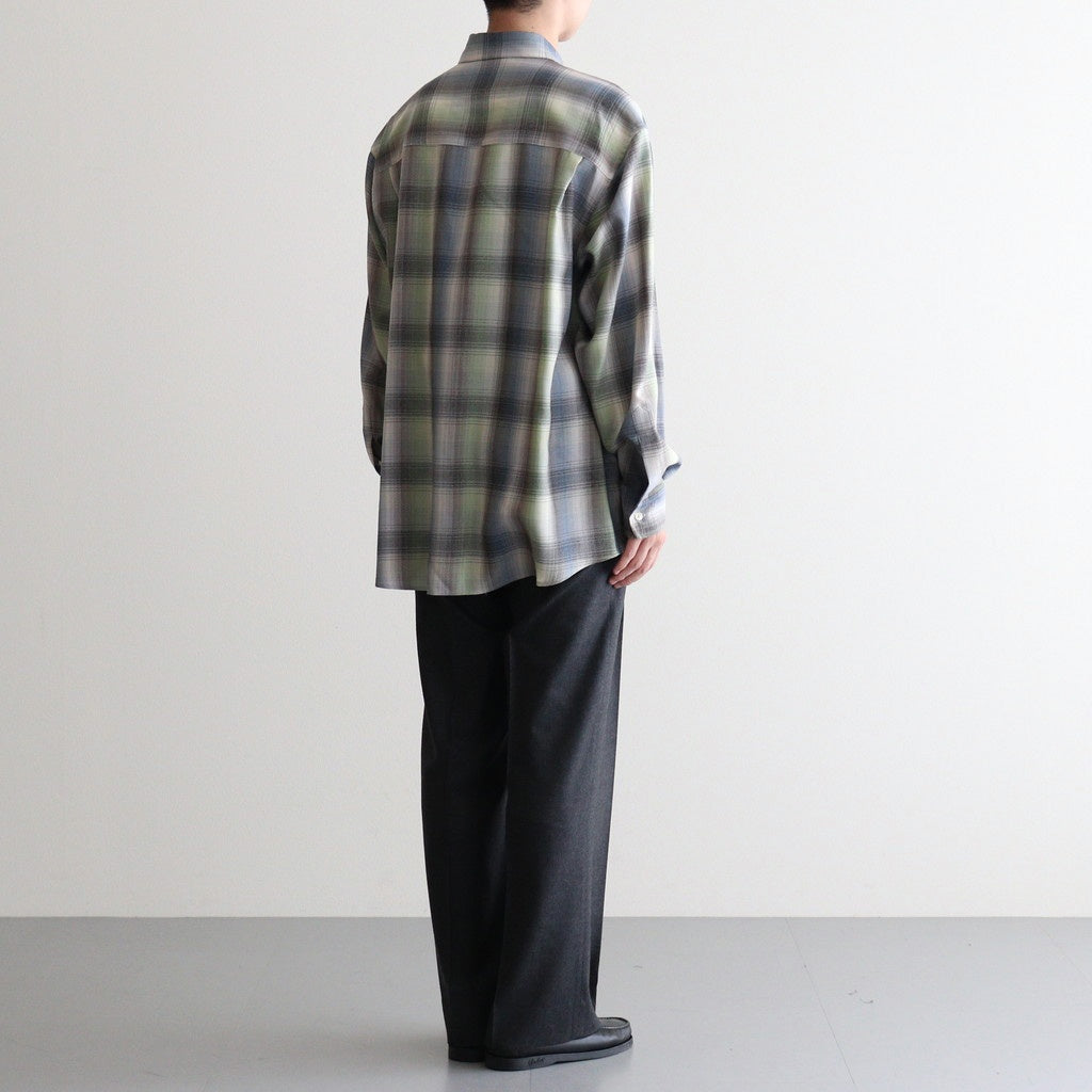 SUPER LIGHT WOOL CHECK SHIRT #BLUE GREEN CHECK [A25AS01LC]