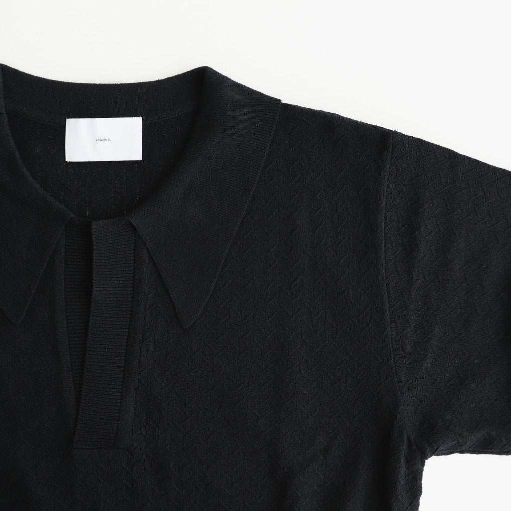GIMA KNIT POLO SHIRTS #BLACK [25880601]